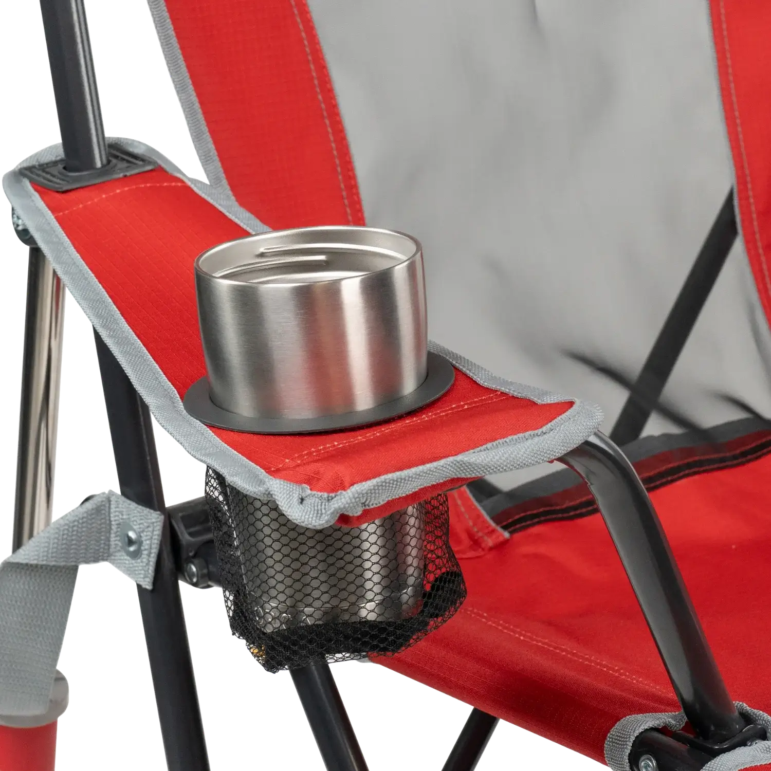 Patented Spring-Action College Comfort Pro Rocker - Ohio State Buckeyes - Choice 676 - Freestyle Rocker Portable Outdoor Folding Chair Detail