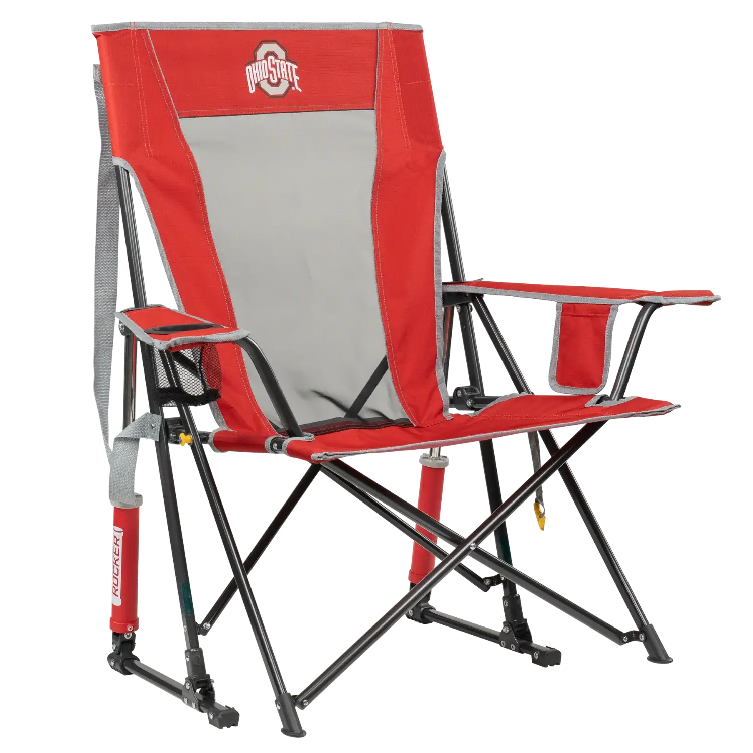 Patented Spring-Action College Comfort Pro Rocker - Ohio State Buckeyes - Choice 676 - Freestyle Rocker Portable Outdoor Folding Chair - Default Title
