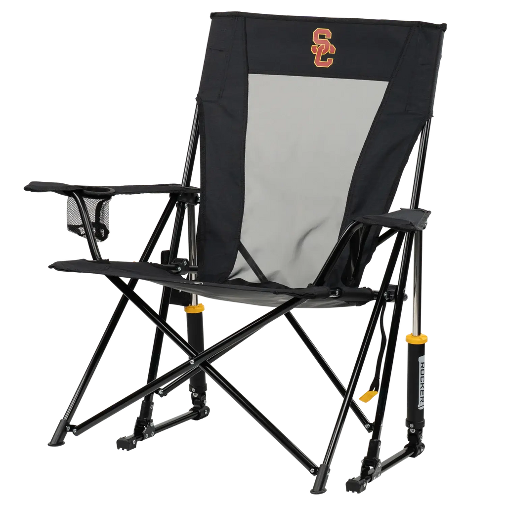 Patented Spring-Action College Comfort Pro Rocker - USC Trojans - Choice 856 - Freestyle Rocker Portable Outdoor Folding Chair Detail