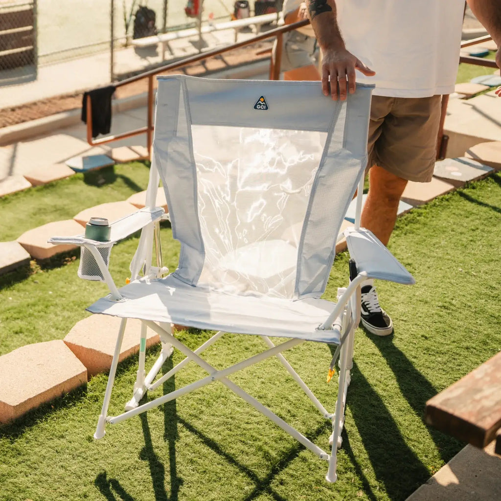 Smooth Motion Comfort Pro Rocker XL - Choice 107 - Heavy-Duty Kickback Rocker with Beverage Holder Detail