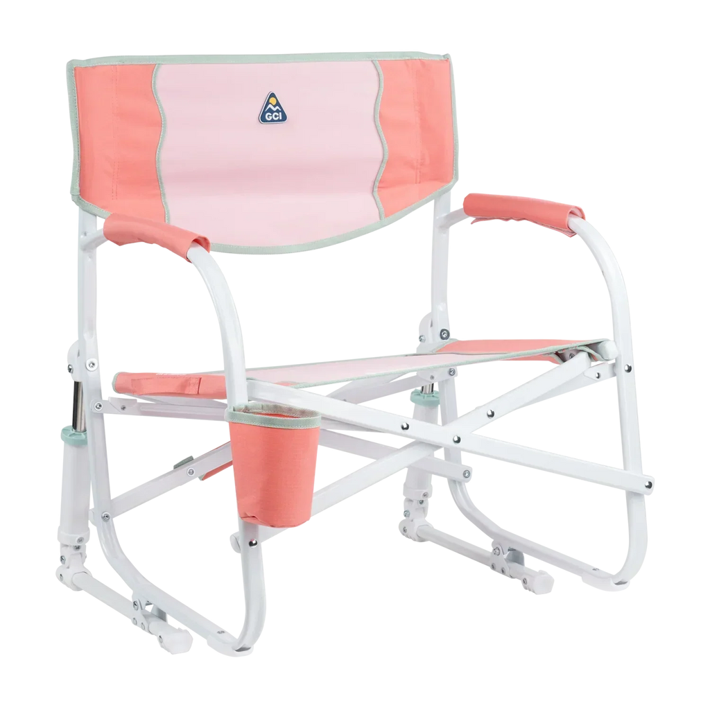 Luxury Camp Grab & Go Rocker - Choice 551 - Freestyle Rocker Portable Outdoor Folding Chair - Coral