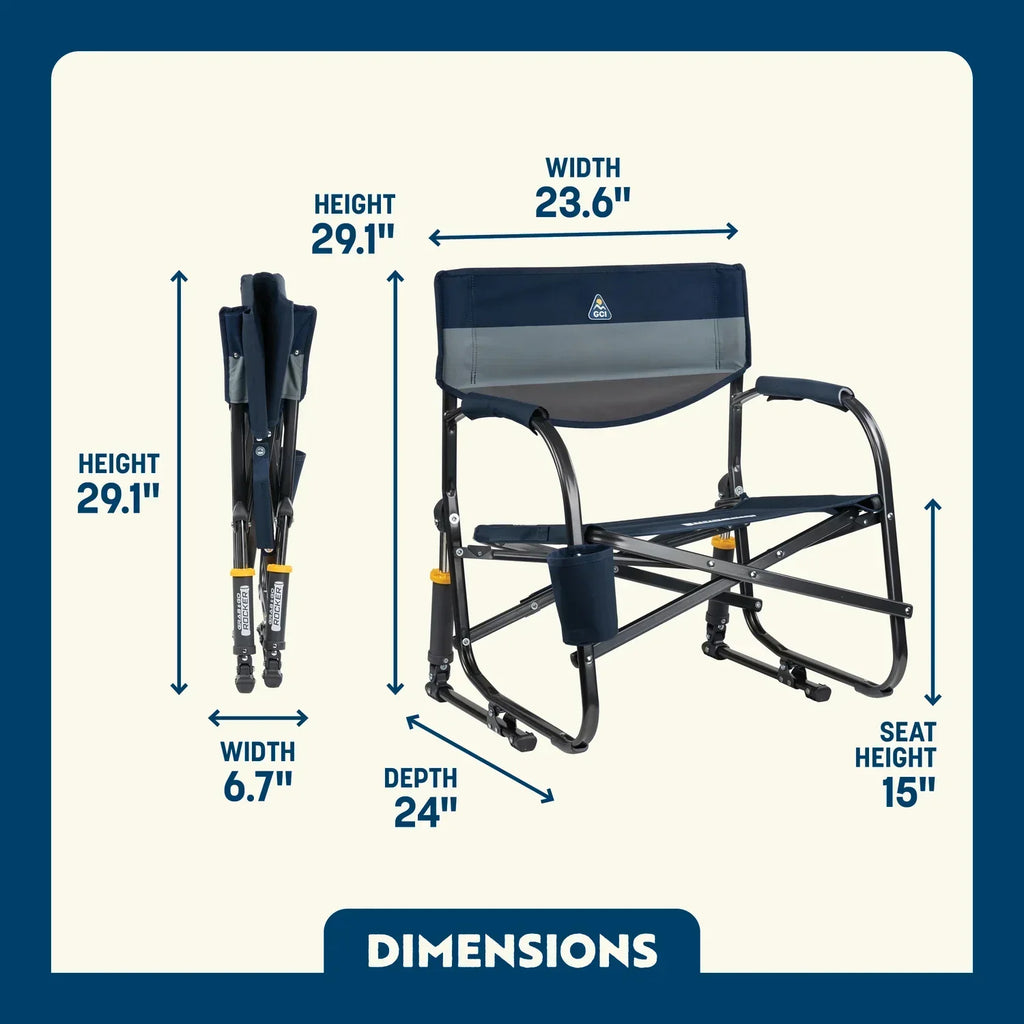 Luxury Camp Grab & Go Rocker - Choice 551 - Freestyle Rocker Portable Outdoor Folding Chair Detail