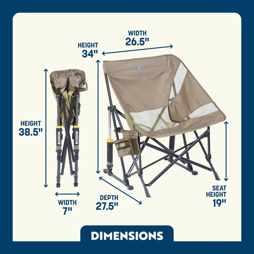 Luxury Camp Pod Rocker Elite - Choice 832 - Freestyle Rocker Portable Outdoor Folding Chair Detail