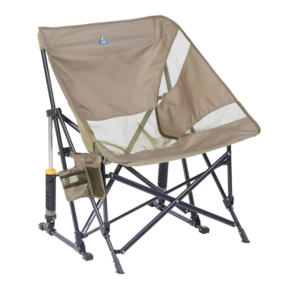 Luxury Camp Pod Rocker Elite - Choice 832 - Freestyle Rocker Portable Outdoor Folding Chair - Aged Fatigue