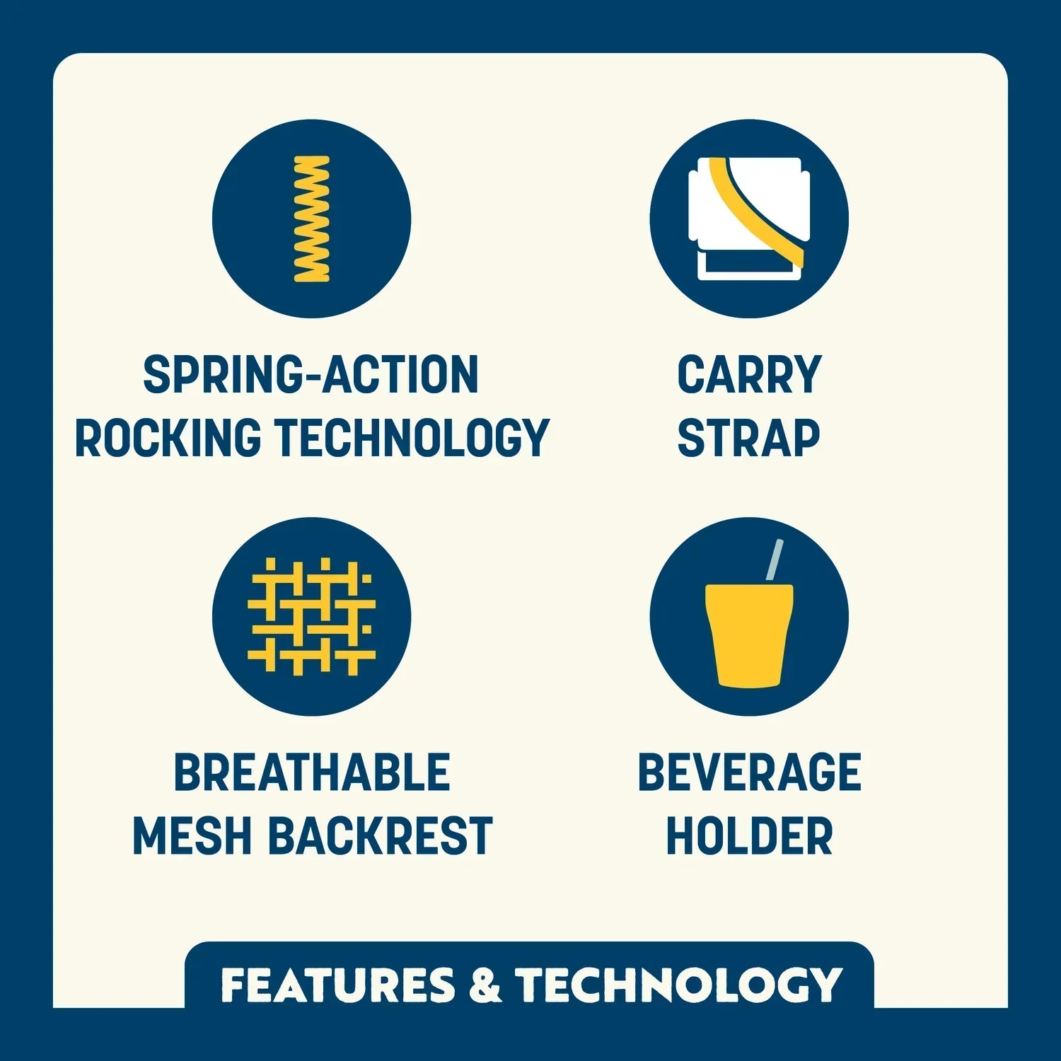 Premium All-Weather RoadTrip Rocker - NASCAR For Her - Choice 560 - Freestyle Rocker Portable Outdoor Folding Chair Detail