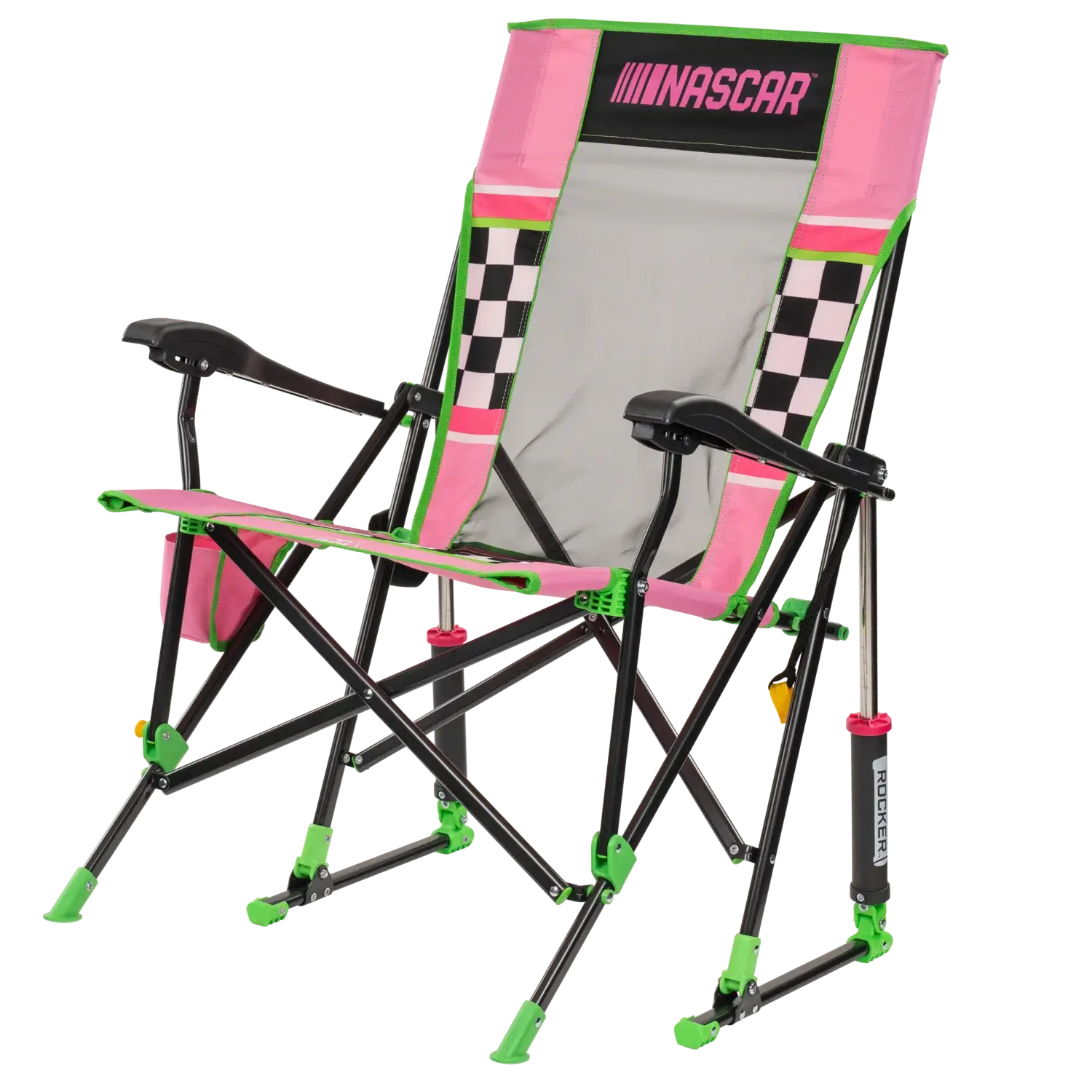 Premium All-Weather RoadTrip Rocker - NASCAR For Her - Choice 560 - Freestyle Rocker Portable Outdoor Folding Chair Detail