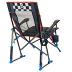 Luxury Camp RoadTrip Rocker - NASCAR For Him - Choice 453 - Heavy-Duty Kickback Rocker with Beverage Holder Detail