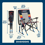 Luxury Camp RoadTrip Rocker - NASCAR For Him - Choice 453 - Heavy-Duty Kickback Rocker with Beverage Holder Detail