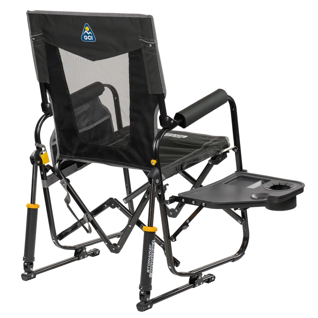 Premium All-Weather Stowaway Rocker with Side Table - Choice 253 - RoadTrip Rocker Smooth Motion Camp Chair Detail