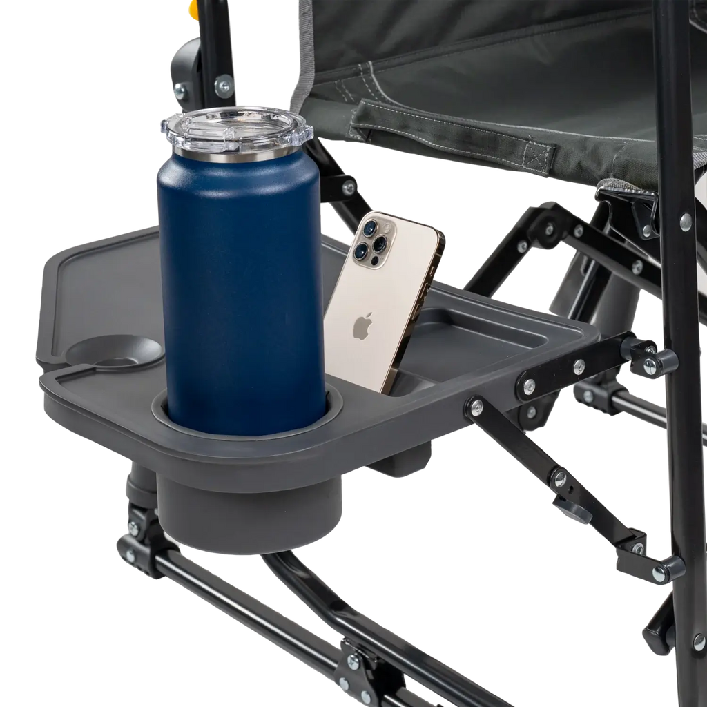 Premium All-Weather Stowaway Rocker with Side Table - Choice 253 - RoadTrip Rocker Smooth Motion Camp Chair Detail
