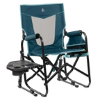 Premium All-Weather Stowaway Rocker with Side Table - Choice 253 - RoadTrip Rocker Smooth Motion Camp Chair - Teal