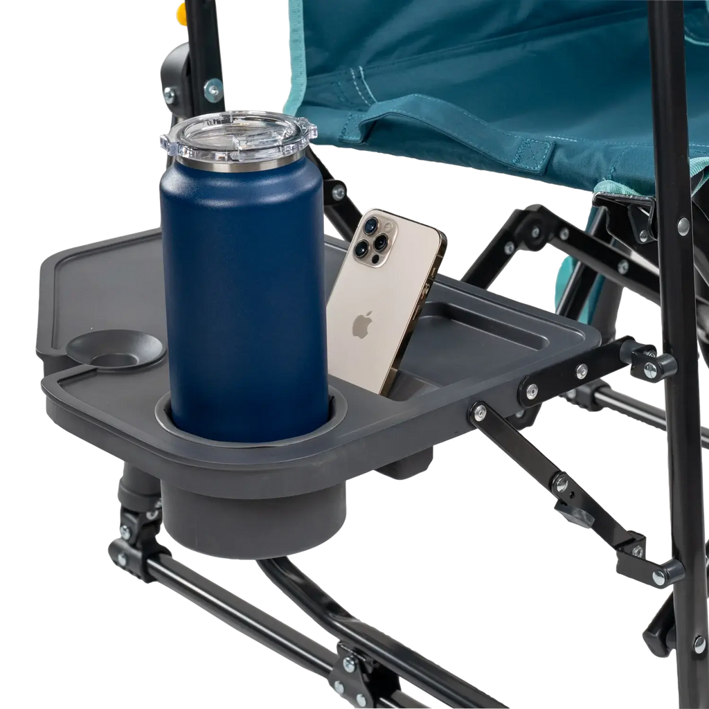 Premium All-Weather Stowaway Rocker with Side Table - Choice 253 - RoadTrip Rocker Smooth Motion Camp Chair Detail