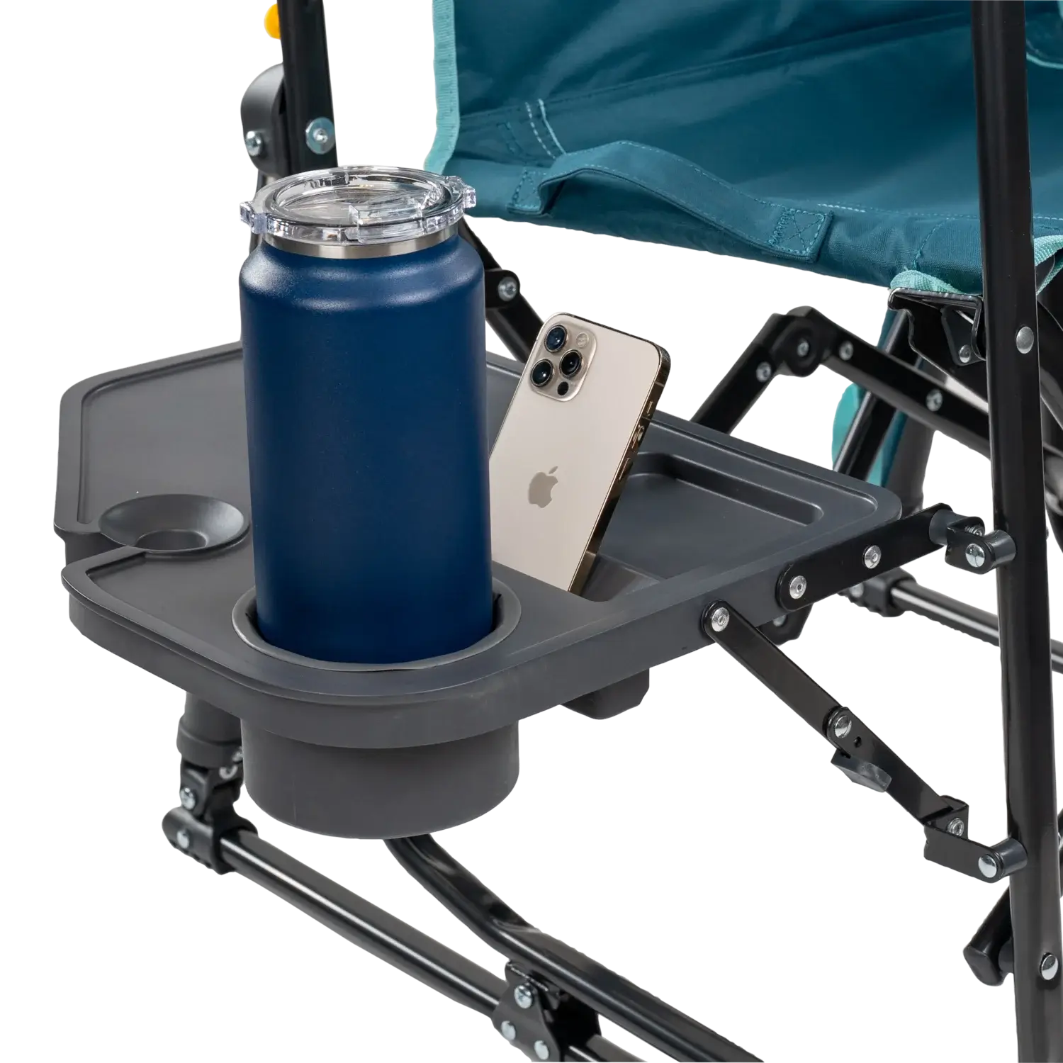 Premium All-Weather Stowaway Rocker with Side Table - Choice 253 - RoadTrip Rocker Smooth Motion Camp Chair Detail